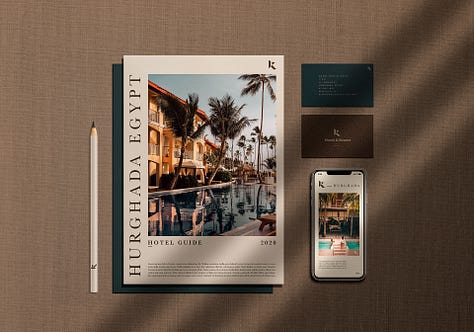Der Digitalkünstler Ahmed ELSheikh aus Ägypten hat bei diesem Konzept für K Hotels & Resorts ein gutes Händchen bewiesen. Die Entwürfe entstanden in Adobe Dimension, Photoshop und Illustrator. 