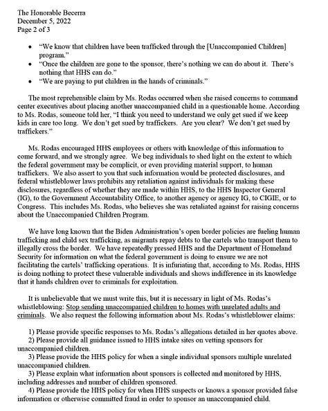 Letter from Senators