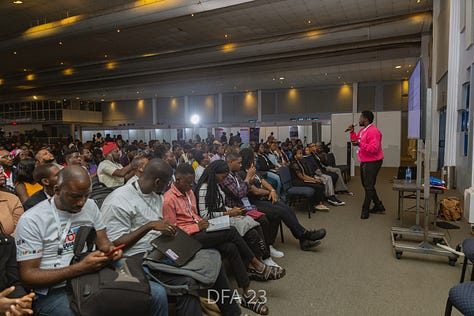 Several moments of in-person event by Data Community Africa from 2022 - 2023