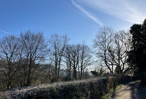 A blue sky over a hard path