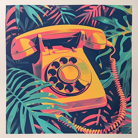 Asteroid, circus, telephone risograph print by Midjourney
