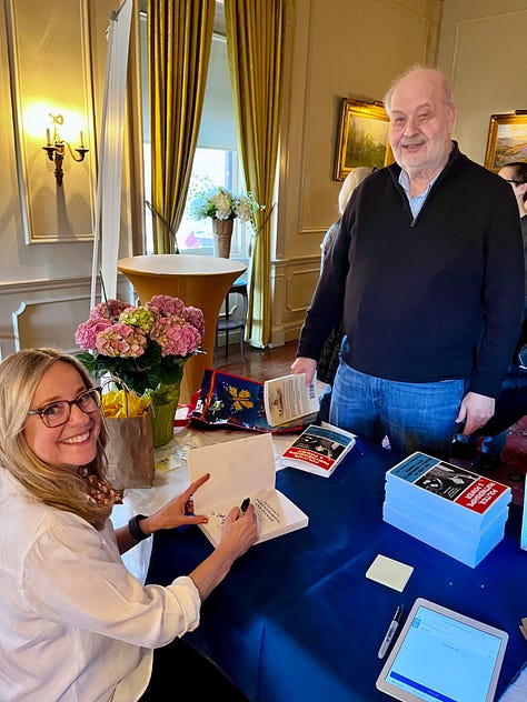 Author and memoir-writing coach Christine Wolf with friends and family at the launch of her new book.