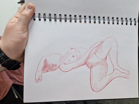 life drawing of nude female in Cardiff