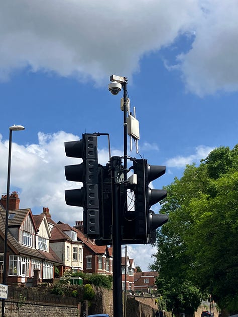 Planning document for the Automated Vehicle Testbed, Sensing walk along the Holyhead Road, Equipment in a traffic light