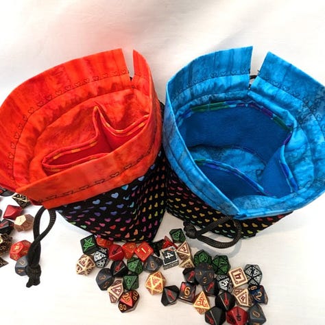 High-quality dice and hobby bags hand-made by Beverleyinstitches on Etsy