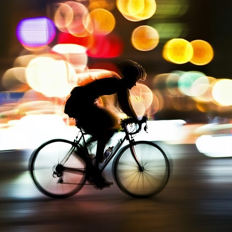 Rabbit, cyclist, cactus + bokeh prompt in Midjourney