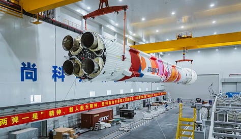 Zhuque-2E Y2 during its move from its processing facility to the launch pad.