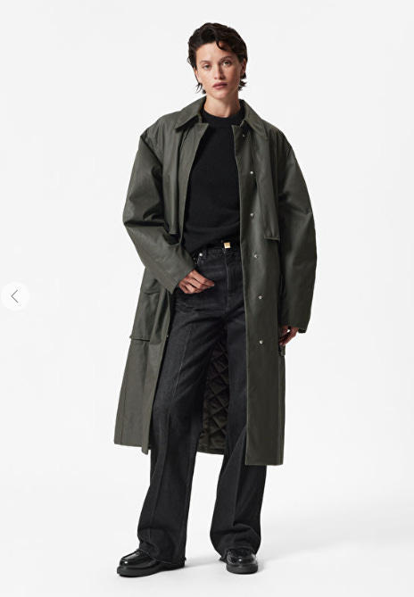 black or green mac coat/mac coat inspired options. 