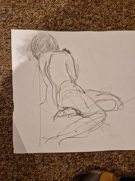 life model sketches in cardiff life drawing