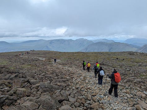 hikers on scafell pike