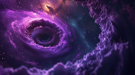 Purple swirling galaxies