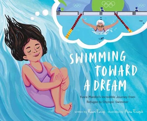 Swimming Toward a Dream: Yusra Mardini's Incredible Journey from Refugee to Olympic Swimmer by Reem Faruqi. Insha'allah, No, Maybe So by Rhonda Roumani & Nadia Roumani, Homeland: My Father Dreams of Palestine by Hannah Moushabeck
