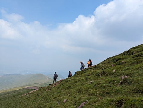 hiking on pen y fan in the brecon beacons