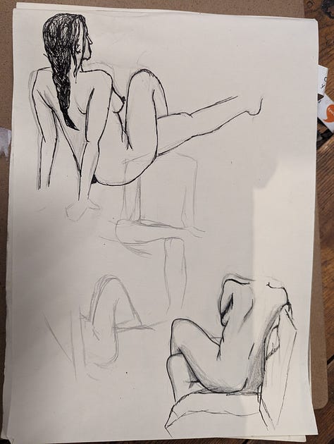 Life Drawings of models in Cardiff