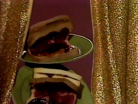 Peanut Butter and Jelly Sandwich Muppets named Betty and Melissa in their appearance on a 1975 Episode of Sesame Street in a bread-focused segment of “This Is Your Life”