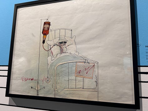 Ralph Steadman Exhibition, Chatham, Kent 2024.