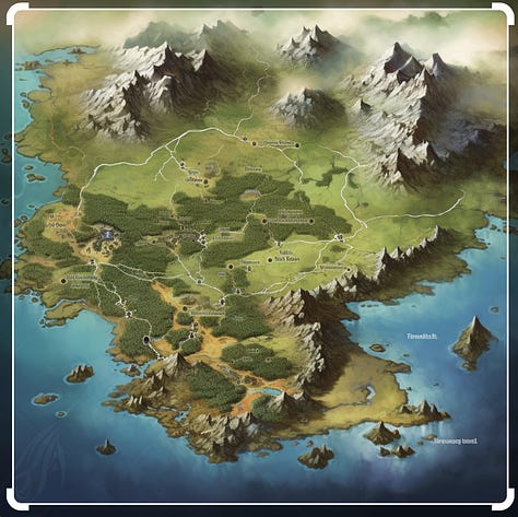 maps of islands with various terrain