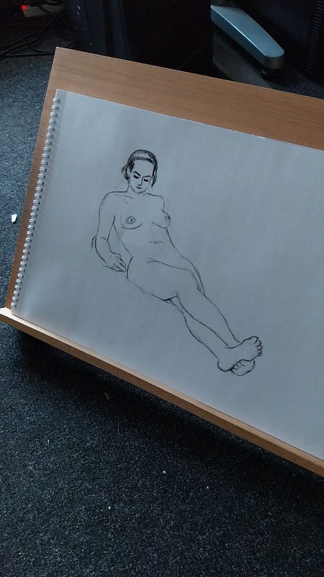 female nude life drawing in cardiff