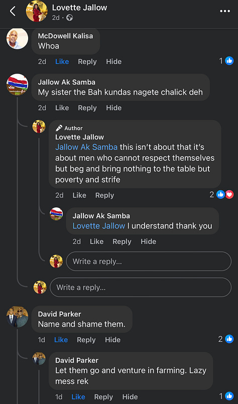 Screenshots of the conversations