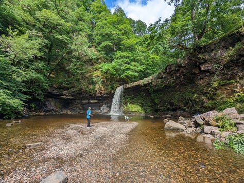 guided walk waterfalls brecon wales 