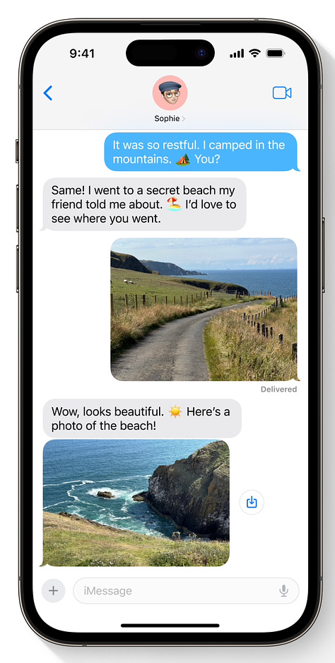 Marketing images from Apple for iOS 17 and Sonoma