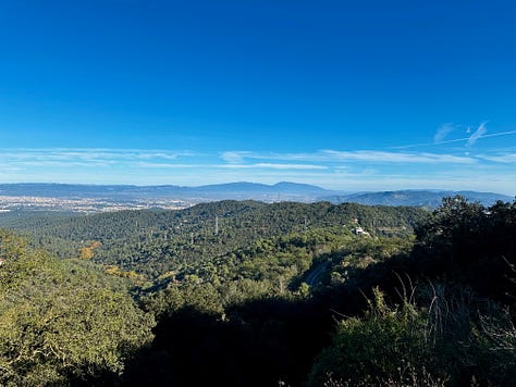 Hiking to the Tibidabo in Barcelona, Catalonia, Spain