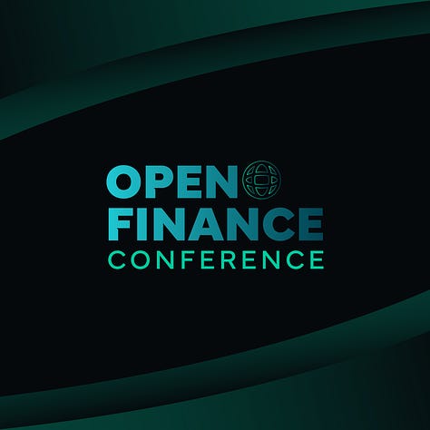 Fotos dos palestrantes e marca do Open Finance Conference