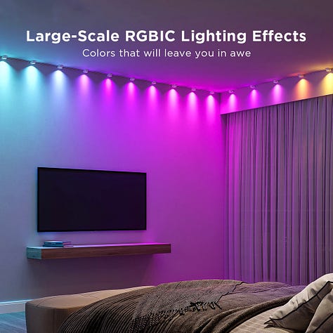 Colourful LED strip lighting 