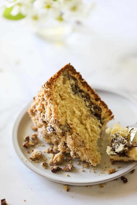 Step-by-step of easy crumb cake recipe