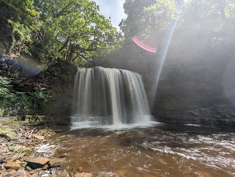 guided walk waterfalls brecon wales wild swimming