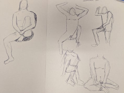 life model sketches in cardiff crosskeys life drawing