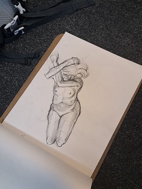 life model sketches in cardiff life drawing