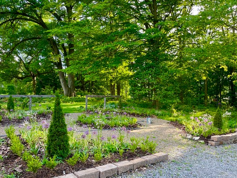 Gardens at Havenwood: the Long Border, the Entry Garden, the Pond & Potting Shed, St Francis' Garden, the Cottage Garden, and the Kitchen Garden. 2024