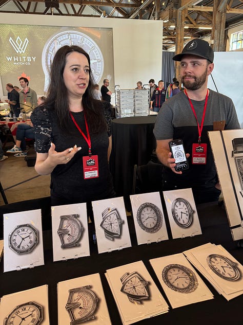 AJ with mics hanging around his neck, along with a gallery of shots from the show with various watches.