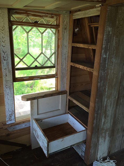 The drawers were for the bottles as this was intended as a bit of a party house... not their main house.