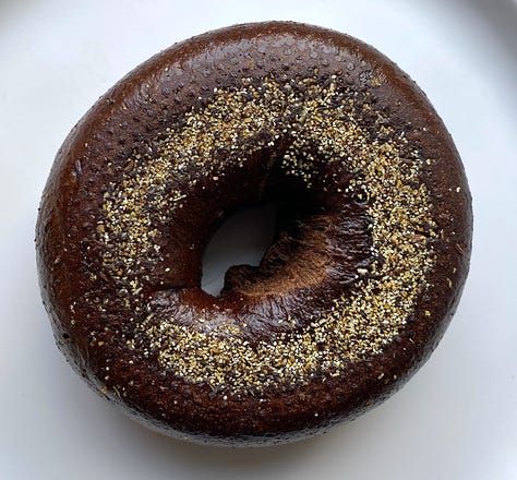 Blazing Bagels' pumpernickel bagel