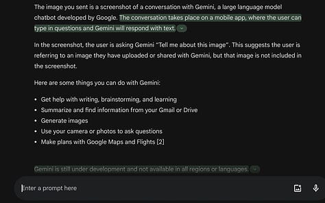 Examples of Gemini Pro not being at all self-referential in the first three interactions.
