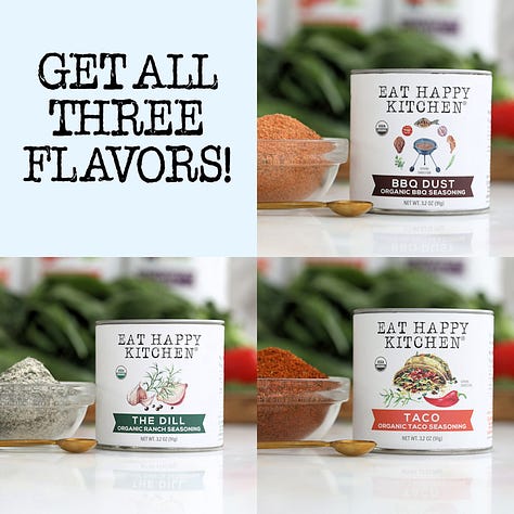 Eat Happy Kitchen Holiday Bundles with Christmas Gnomes, Spice Variety Three Pack, Gift Card Graphic