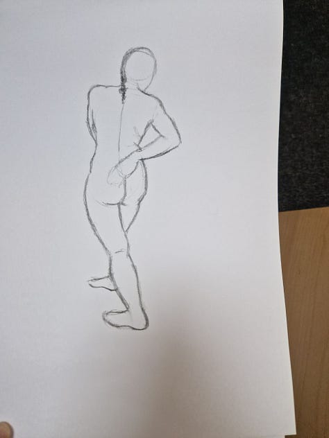 life drawings of female model in cardiff