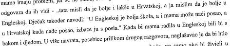 Screenshots of the children's statements to the expert witness (Croatian language)