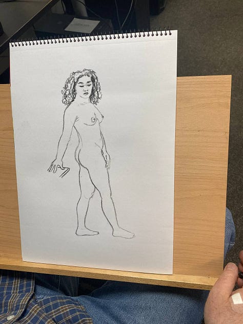 female life model poses and sketches