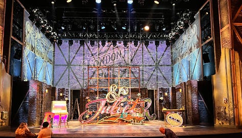 Images of the theatre and stage of & Juliet on Broadway