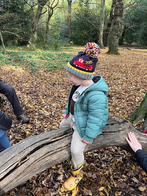 Out and about in autumn — woodland adventures, coffee and colouring, Halloween fun.