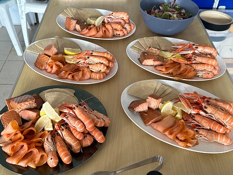 Fresh seafood feast in Portree, Scotland