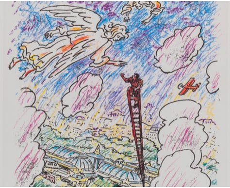 Foto di 3 delle opere in mostra alla Querini "Ilya and Emilia Kabakov ‘Between Heaven and Earth’. A tribute to Ilya Kabakov"