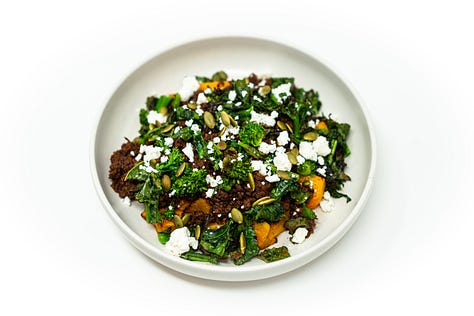 Six overhead photos of colorful, chef-styled grain and vegetable bowls featuring variations of ground meat, greens, roasted vegetables, sauces, and garnishes, inspired by a viral cottage cheese beef bowl recipe.