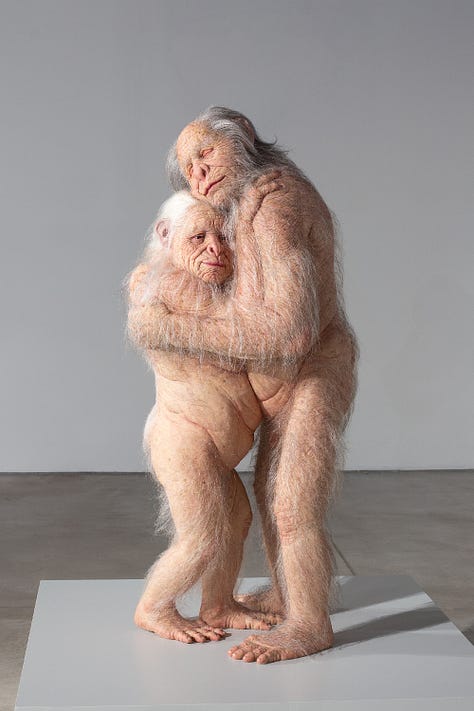 Three intimate sculptures by Patricia Piccinini from her exhibition titled "The Instruments of Life"