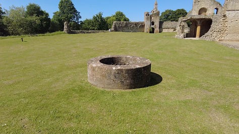 Six photos including a photo of the well, the chapels which stood one on top of the other. Old Sherborne Castle, Dorset. Images: Roland's Travels