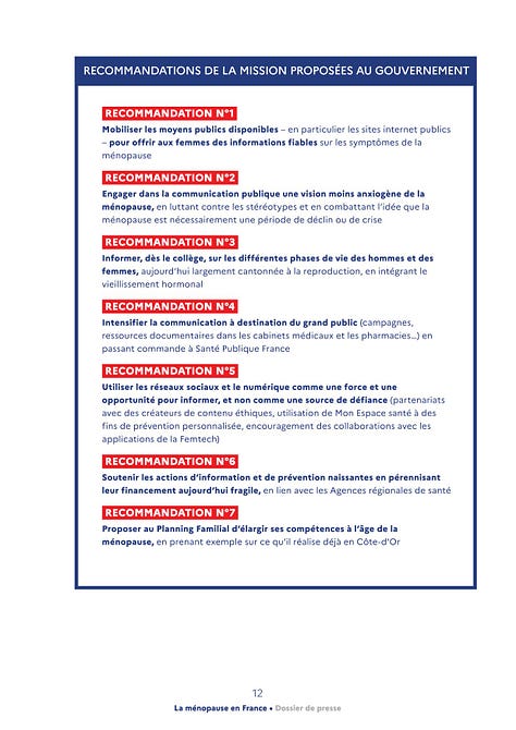 25 propositions concrètes pour la ménopause des femmes en France