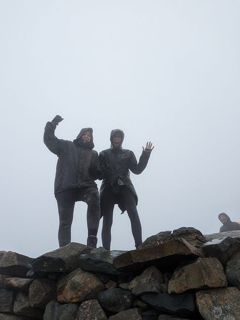 walking up Scafell Pike